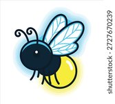 Illustration vector of a beautiful firefly insects