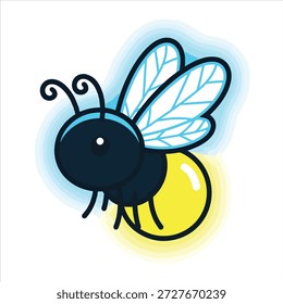 Ilustración Vector de una hermosa luciérnaga insectos