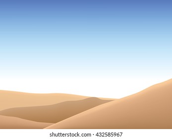 Illustration vector the beautiful landscape in the vast desert background scene vector Concept.