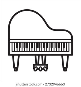 Vetor de ilustração de um belo piano de arte de linha