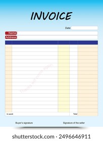 Illustration vector beautiful memo, business memo with aesthetic design, A-4 size editable vector colorful modern invoice