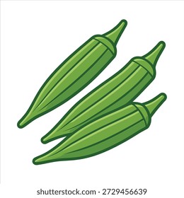 Illustration vector of a beautiful okra vegetable