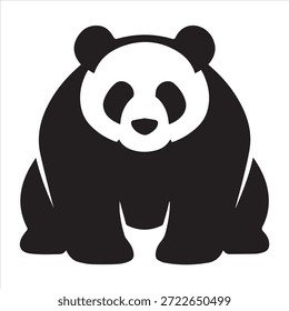 Vector de ilustración de una hermosa silueta de panda