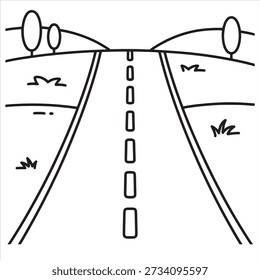 Illustration vector of a beautiful road line art design