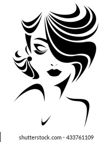 illustration vector of beautiful woman face, women icon, women face logo on  white background