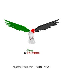 illustration vector of bird, free palestine sign perfect for poster, etc