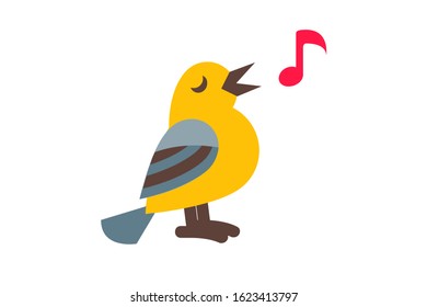 Illustration Vector of bird sound flat design Perfect for T Shirt design,logo,sticker eps 10