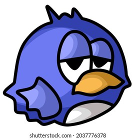 Illustration of vector birds with lazy faces, perfect for kids mask toys, children's clothing, etc.