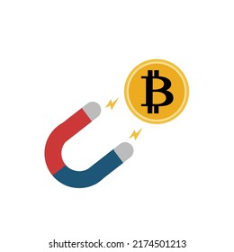 illustration vector of bitcoin magnet perfect for print,etc.