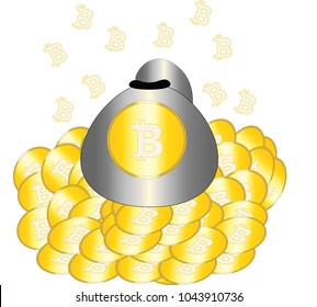 An illustration and vector of bitcoins, bitcoins are future money.