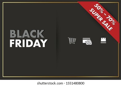 Illustration Vector: Black Friday Super sale for banner and poster.
