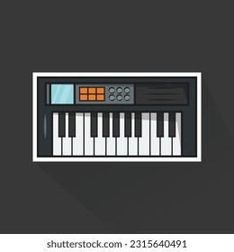Illustration Vector of Black Keyboard in Flat Design