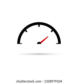 Illustration vector of black speedometer icon isolated on white background. Flat design