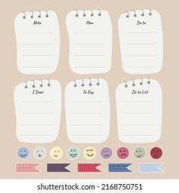 illustration vector Blank reminder paper notes, sticky note pad with tape, memo pad, memo, planner, reminder, message.