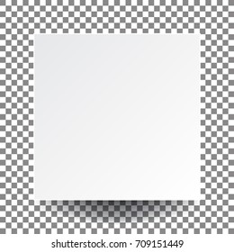 Illustration vector blank white square paper on transparent background and real shadow, use is for background or other.