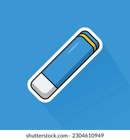 Illustration Vector of Blue Eraser in Flat Design