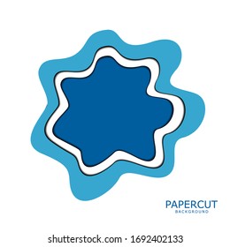 Illustration vector of blue papercut background