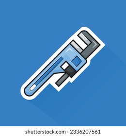 Vector de ilustración de la llave de tubo azul en diseño plano