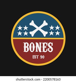illustration vector of bones with american color 