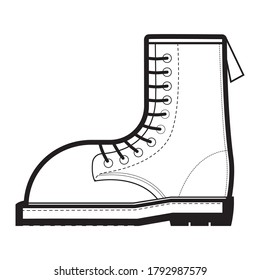 Ilustración Vector de zapatas de arranque Logotipo blanco y negro