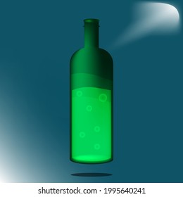 illustration vector of bottle with full color background