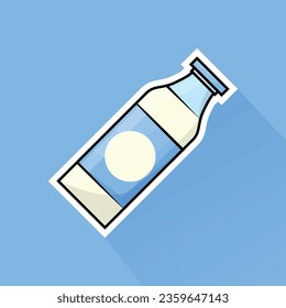 Illustration Vector of Bottle Milk in Flat Design