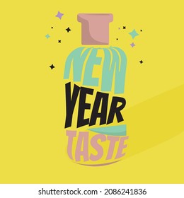 illustration vector  of Bottle with text