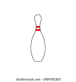 Illustration vector bowling pin sport of color style design vector good for sport icon
