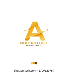Ilustración Letra A del logotipo de la identidad de la marca Vector. Concepto 3D líquido/geométrico/alfabeto. Puede usarse para tecnología/ideas de negocios/cualquier empresa.