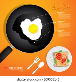 illustration vector of breakfast omelet infographic background