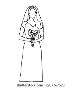 Illustration vector of the bride. woman wearing a wedding dress. In the painting inspired by one of the scenes from a famous Korean drama.