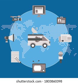 Illustration vector of broadcasting equipment
