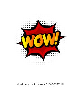 Illustration vector bubble text of WOW. Perfect for stickers, design elements, comics, etc.