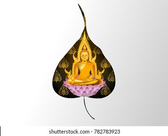 illustration vector of buddha sitting on lotus, religion of buddha design concept