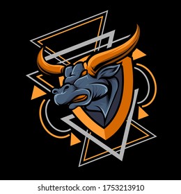 illustration vector of buffalo. good for t-shirt screen printing.