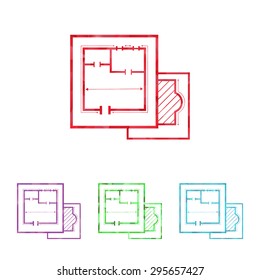 illustration of vector building modern icon in design