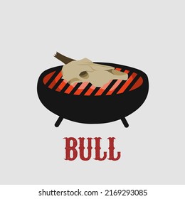 illustration vector of bull grill perfect for print,etc