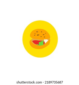 Illustrationsvektor. Hamburger Symbol auf gelbem Hintergrund
