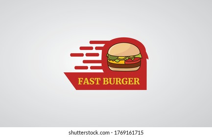 Logo de Illustration Vector Burger , logotipo de hamburguesa , etiqueta de calle de comida o cartel de restaurante cheeseburger con estilo vintage , estilo moderno y EP 10 
