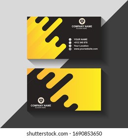 Illustration Vector of Business Card Yellow Design Template good for your business project, company profile and  your id in office