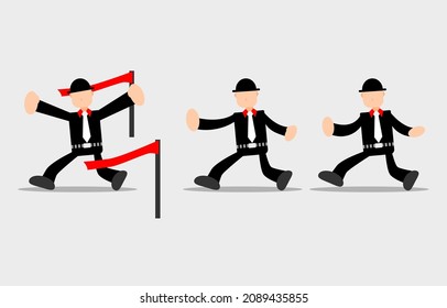 illustration vector of Businessman character,''finish'',suitable for advertising, advertising, web, posters, banners and magazines. vector eps