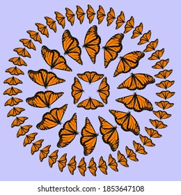 ILLUSTRATION VECTOR BUTTERFLY CIRCLE DESIGN