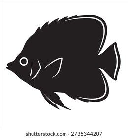 Illustration vector of a butterfly fish silhouette