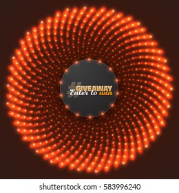 Illustration of Vector Button Giveaway Competition Template. Realistic Button with Glow Light Enter to Win Prize Concept