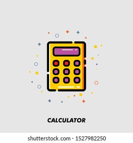 Illustration vector Calculator full Button for Business Simple Linear Icon Flat Design