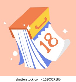 illustration of a vector calendar that flips through the page