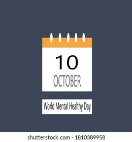 vector de ilustración de calénder mundo día mental saludable