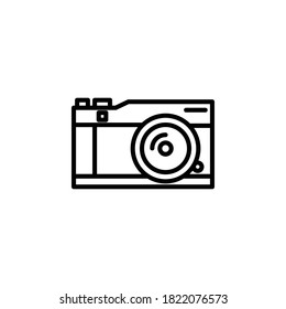 illustration vector of camera icon with outline style, good for web, application, business, and etc