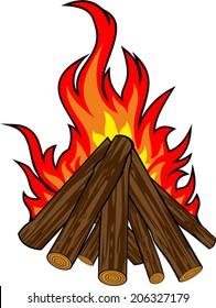 Illustration Vector Camp Fire 