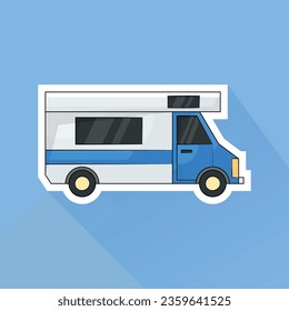 Illustration Vector of Camper Van in Flat Design